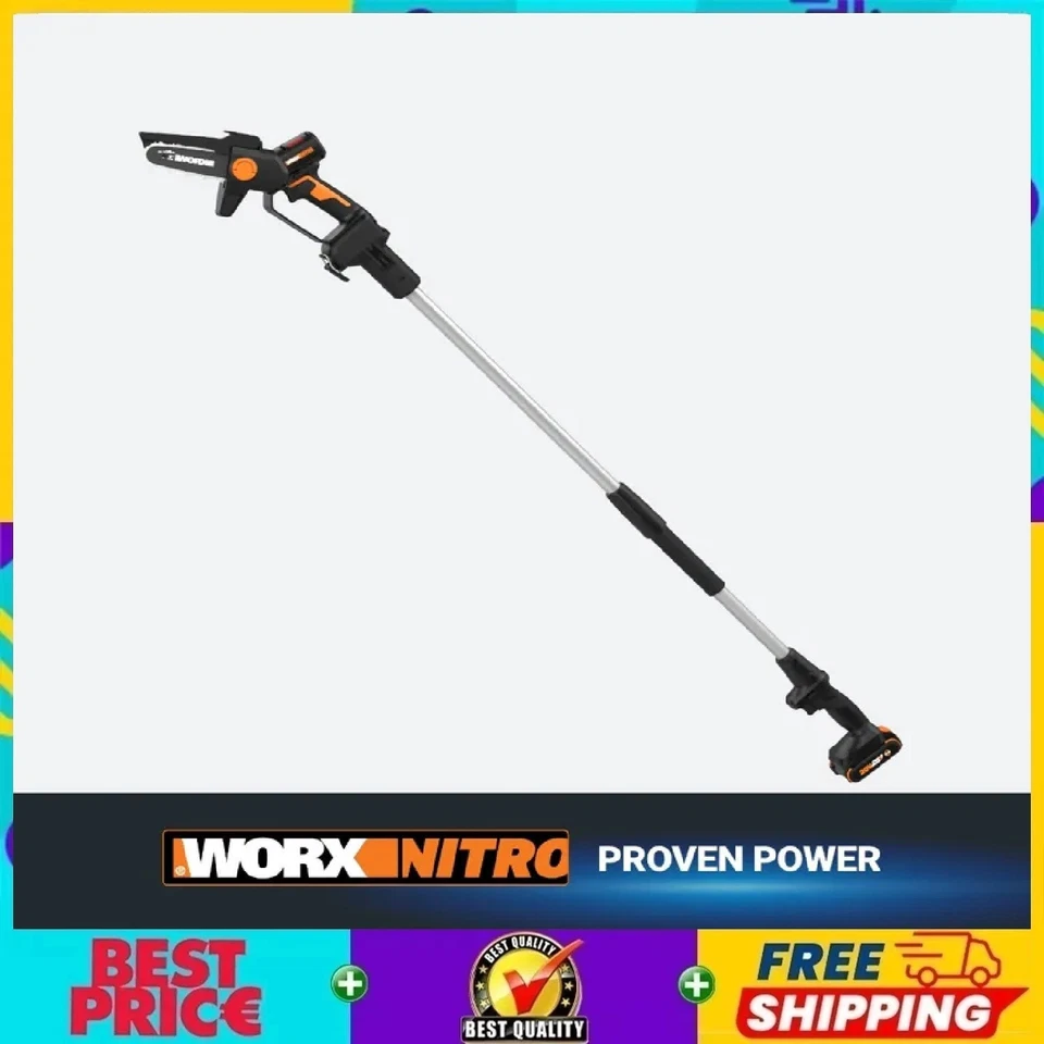🔥 Sierra de podar sin escobillas WORX 20V 5" con herramienta de poste de extensión y batería de 2,0 Ah ⚡ Foto 1 de 4