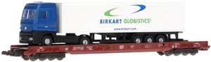 8275 Fleischmann N 8 Axle Flat Car Truck Load 'Birkart Globistics' Pre-Owned - Picture 1 of 1