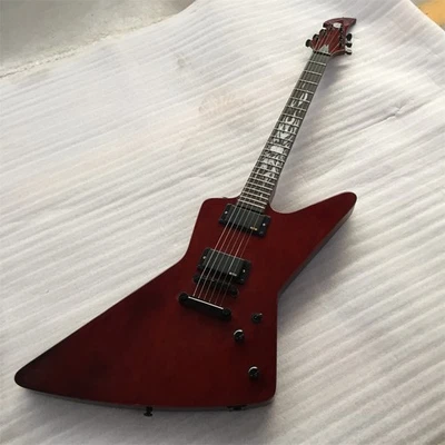 James Hetfield Explor Brown Electric Guitar Flaming Sun Ken Lawrence 6 String - Image 1 of 4