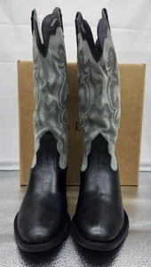 Diego Di Lucca Western Cowboystiefel schwarz & grau Leder Wildleder Damengröße 7,5 - Bild 1 von 14