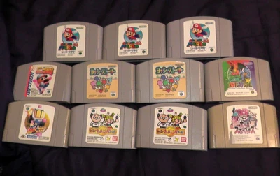 lot 13 japanese nintendo 64 games ntsc-j super mario kart yoshi's story pokemon - Image 1 of 4