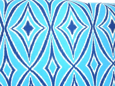 Waverly MODERN SNS Outdoor Upholstery Fabric Centro Blue Ikat 1 Yard Lot - Image 1 of 4