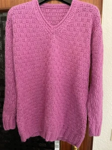 Schnäppchen !Warmer Damen Pullover Weiche Alpaka Wolle Pink Handgestrickt Gr.38 - Bild 1 von 7