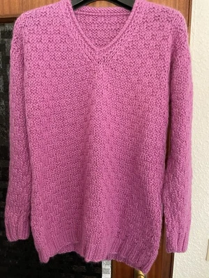 Schnäppchen !Warmer Damen Pullover Weiche Alpaka Wolle Pink Handgestrickt Gr.38 - Bild 1 von 4