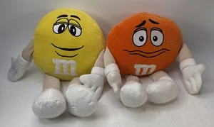 Yellow & Orange  M&M Plush 15” Soft Stuffed Animal Toy Authentic  2021 set of 2 - Picture 1 of 12