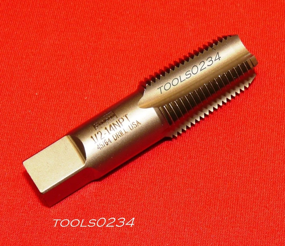 1/2" -14 NPT Taper Pipe Tap CS USA Irwin 1905 ZR Carbon Steel Rethread Cleaning