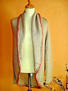 Offene Bändchengarn-Strickjacke,Cardigan,beige,Gr.42/44 v.Pure Fashione,Neu - Bild 1 von 3