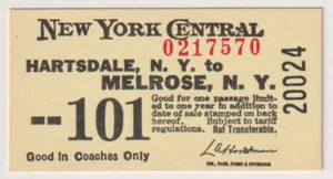 NEW YORK CENTRAL Hartsdale - Melrose Pre - 1968 - Picture 1 of 1