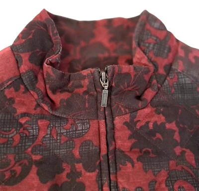 Chaleco acolchado con cremallera completa para mujer pequeño rojo negro bolsillos clásico Foto 1 de 4