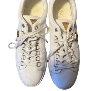 Sik silk white leather sneakers with gold accents - Picture 1 of 4