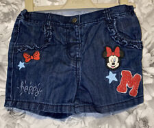 Girls Age 5-6 Years - George Denim Shorts - Minnie Mouse