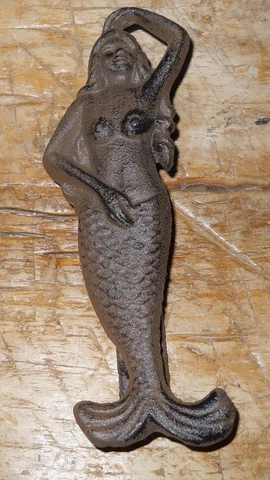 Cast Iron Antique Style Nautical MERMAID Door Knocker Brown Finish Cover