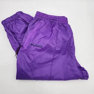 Pantalone Columbia vintage donna XL extra large viola verde foderato sci nylon anni 90 - Foto 1 di 13