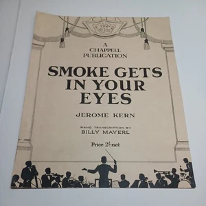 Vintage Sheet Music: Smoke Gets in Your Eyes - Jerome Kern F21 - Picture 1 of 6