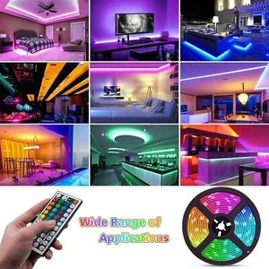 1M-5M 5050 RGB LED Strip Lights Waterproof IP65 44key IR Controller & Adapter - Picture 1 of 16