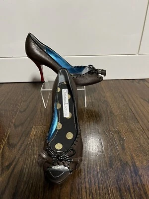 Christian Lacroix коричневый кожаный с открытым носком туфли сделано Италии размер 38,5 - Изображение 1 из 4