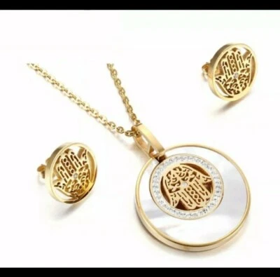 Stainless steel lucky hamsa jewerly set. - Image 1 of 2