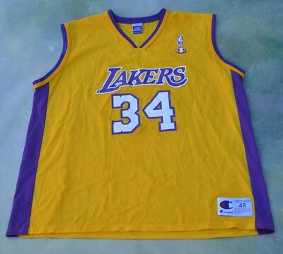 Champion NBA Los Angeles Lakers Shaquille O'Neal #34 Jersey Size 48. - Image 1 of 4