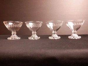 Crystal or glass Desert Cups Nicely Decorated  - Picture 1 of 8
