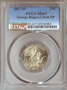 2017-P George Rogers Clark Quarter PCGS MS67 Business Quality Auction - Picture 1 of 2