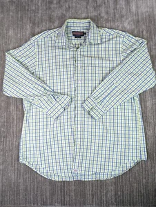 Vineyard Vines Button Down Shirt Men's XL Burgee Blue Green Cotton Plaid - Picture 1 of 9