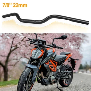 7/8" 22mm Motorcycle Tracker Drag Handlebar Black For 125 390 690 790 890 1290 - Picture 1 of 12