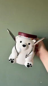 Polar Bear - Ice Cream Pint Holder with Spoon Slot – Easy Grip – Reusable Cozy - Picture 1 of 5