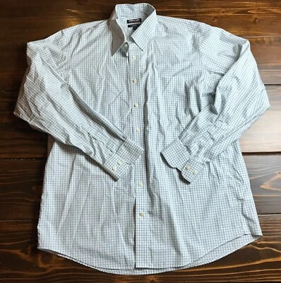 Kirkland Signature Shirt, Mens 17-36/37, White Blue Green, Plaid Traditional Fit - Image 1 of 4