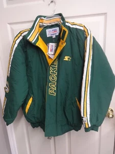 NUEVO CON ETIQUETAS Dead Stock Starter ProLine NFL GB Packers Abrigo Frontal con Cremallera Hombres L - Imagen 1 de 21