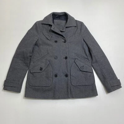 Chaquetón Lacoste para mujer 34 gris forrado doble pecho solapa bolsillos negocios Foto 1 de 4