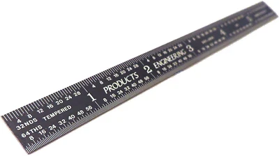 5R Flexible Machinist Ruler with Markings 6 Inches, Black Chrome - Image 1 of 4