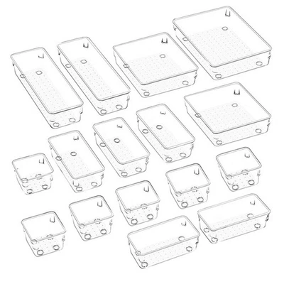 16-Teiliges Schubladen-Organizer-Set Aus Durchsichtigem Kunststoff, Rutschf4574 - Bild 1 von 4