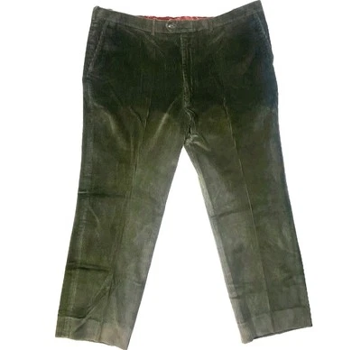 Pantalones de pana verde Paul Stuart de colección para hombre talla 44x29,5" dobladillo 2,25" usados en excelente estado Foto 1 de 4