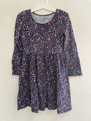 Vestido Jumping Beans Todo el Día Niños Niñas Floral 100% Algodón Manga Larga Azul Marino 5 Foto 1 de 4