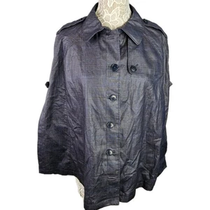 Brooks Brothers Vintage Plaid Blue Black Rain Cape Jacket OS - Bild 1 von 7