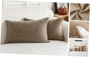 Pack of 2 Decorative Chenille Throw Pillow 20" x 12" (Pack of 2) Dark Brown - Picture 1 of 7