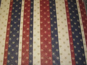 Estrellas Rayas Brillo 1/2 yarda 18""x44"" Corazón de América Patty Reed Diseño Rojo - Imagen 1 de 3