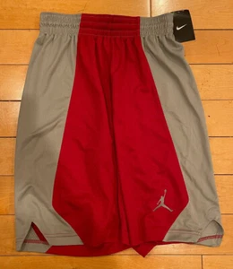 JORDAN MESH BASKETBALL SHORTS JUMPMAN RED GREY 688535-687 SZ SMALL - Picture 1 of 3