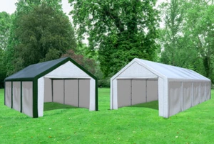 2in1 Kombizelt 4x10m mit 4x6m Dach PE Partyzelt Festzelt wasserdicht Modular - Bild 1 von 12