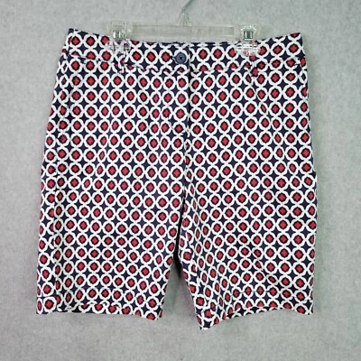Pantalones cortos Tommy Bahama para mujer talla 4 rojo blanco azul mezcla de algodón hasta la rodilla Foto 1 de 4