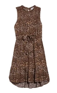 Ten Sixty Sherman Girls Smocked Leopard Dress Size Small 7-8 2281 - Picture 1 of 9