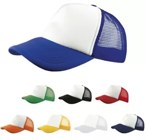 Mens Golf Style Trucker Baseball Cap Snapback Mesh Curved Peak Summer Hat Plain - Picture 1 of 10