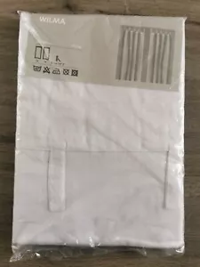 IKEA WILMA White Tab Top Curtain Panels 57”x 118” Cotton/Polyester Blend New - Picture 1 of 6