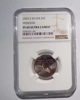 2003-S Silver 25C Missouri NGC PF69 Ultra Cameo - Image 1 of 2