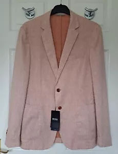 Hugo Boss Hanry Jacket Size UK 48 Hanry3-W Sn99 Linen Blend Bright Orange BNWT - Picture 1 of 19