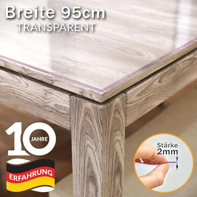 Tischfolie 2mm Tischdecke transparent Tischschutz PVC Schutzfolie Br. 95cm ANRO - Bild 1 von 4
