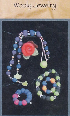 Wooly Jewelry Pattern Felted Wool Beads Pins Brooches Bracelets by Two Old Bags - Image 1 of 4