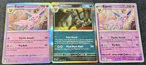Prismatic Evolutions Umbreon Holo 59/131 Espeon Holo Reverse 33/131 NP Pokemon - Picture 1 of 2