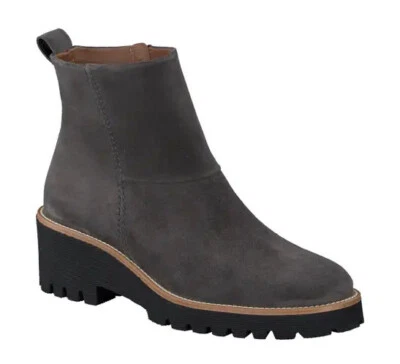 NEW PAUL GREEN Jano Platform Lug Sole Bootie/Side Zip US 8.5/UK 6 Asphalt Suede - Image 1 of 4