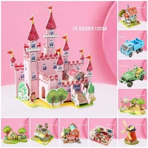 Paper Jigsaw 3D Castle Building Block Toy Early Educational - Picture 1 of 33